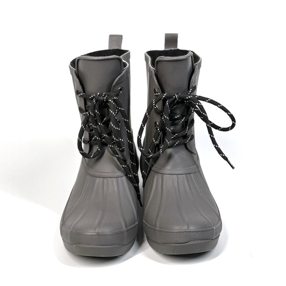 CHOOKA Womens Eastlake Rain Duck Boots Size 6 Mid Lace Up Rubber Boot Gray - Picture 2 of 6